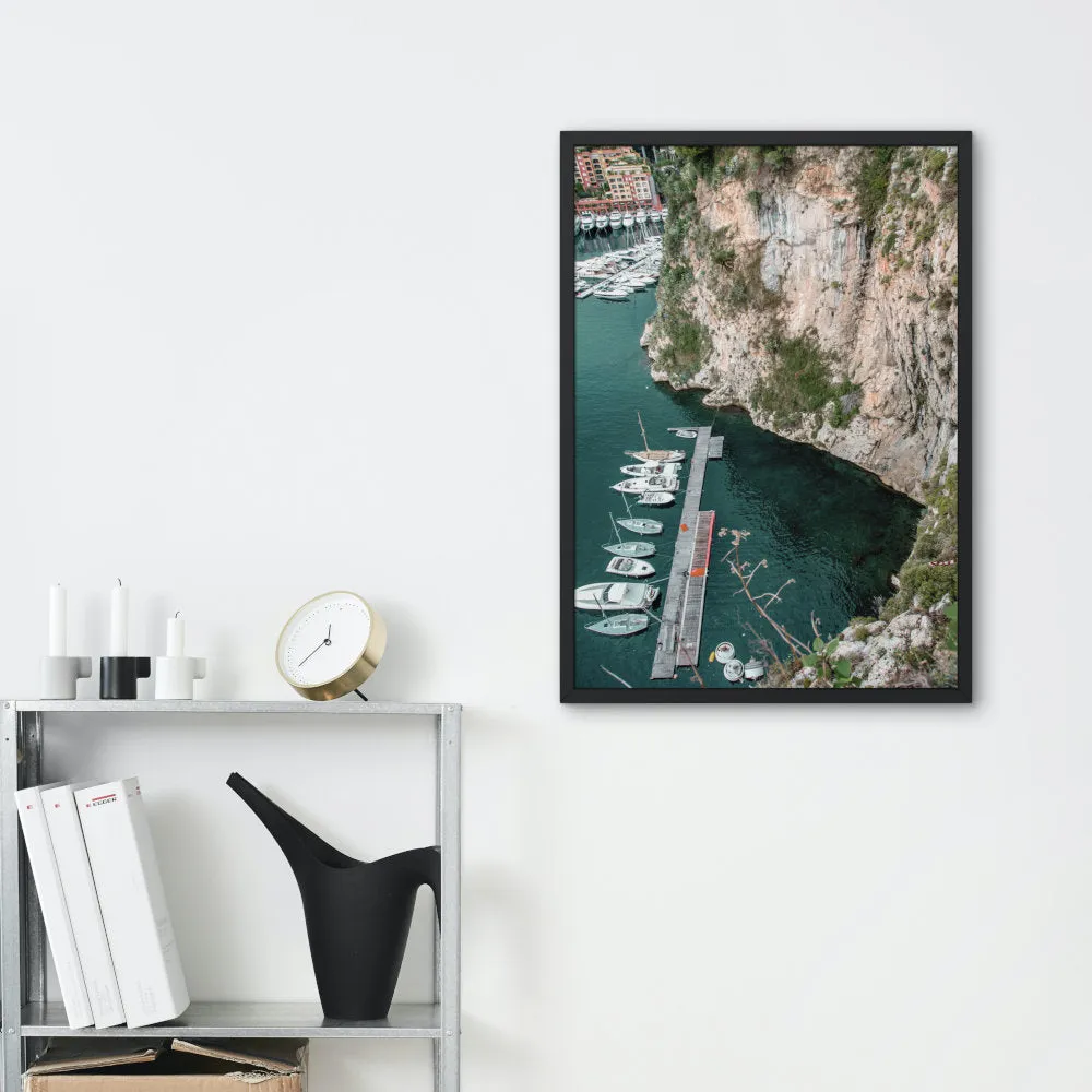 Aerial Monaco Poster INSTANT DOWNLOAD Art Print, Pastel Mediterranean Decor, Beach Photography, Marina Boat Cliff, Summer Print, Sage Green Poster, Coastal Wall Art