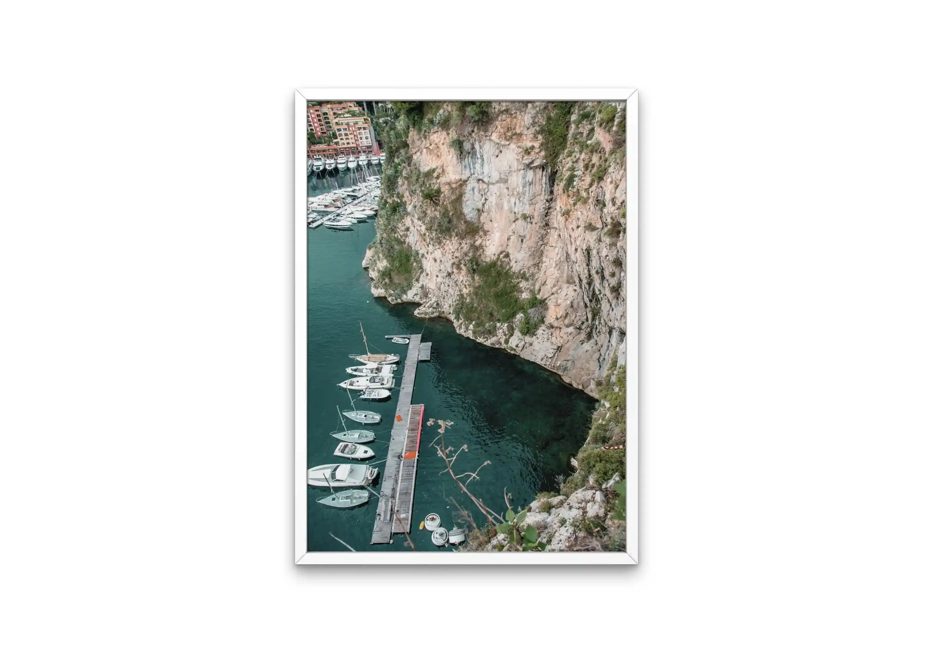 Aerial Monaco Poster INSTANT DOWNLOAD Art Print, Pastel Mediterranean Decor, Beach Photography, Marina Boat Cliff, Summer Print, Sage Green Poster, Coastal Wall Art