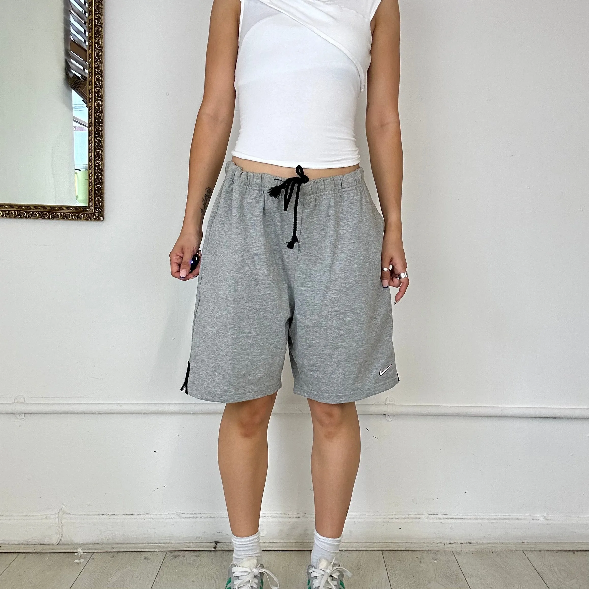 baggy grey nike sweat shorts