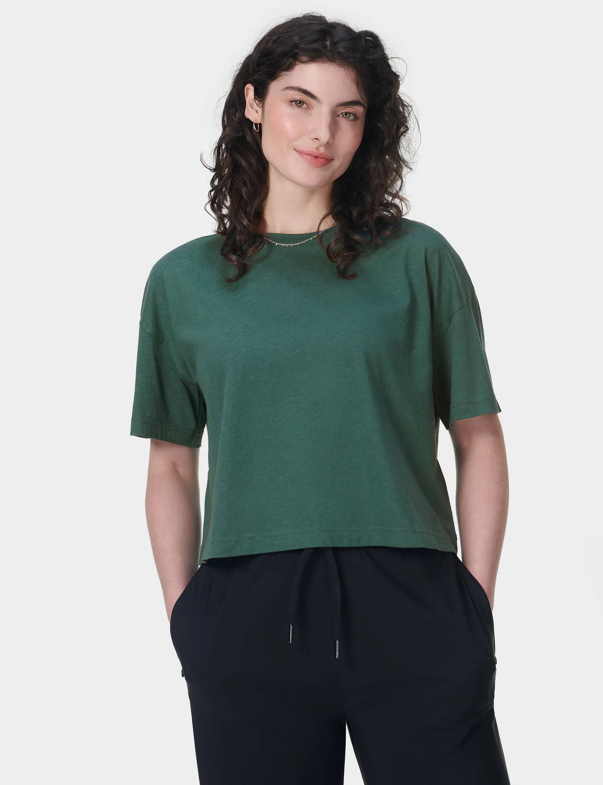 Essential Short Sleeve Crop T-Shirt - Glade Green