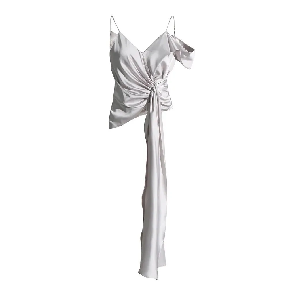 Folds Sexy Tank Tops For Women Square Collar Sleeveless Sexy Temperament Vest Female Fashion Style Summer